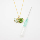 Gift Box - Aroma Necklace 925 Silver, Gold coated - Green Shell Electric Lime Purify V760-GBAJ - 12