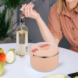 Insulated Pink Stainless Steel Noodle Bowl with Handle, Microwave Safe V1366-AZ2-W-22533