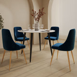 Oceans Velvet Dining Set V264-DNT-405-WHE-DNC-414V-BLU-4