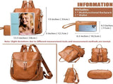 Backpack Purse for Women, Shoulder Handbag Sets with Zipper Strap Satchel for Daily Travel V1366-AZ2-W-03632