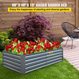 Galvanized Raised Garden, 203 x 102 x 48 cm Metal Planter Box, Gray Steel Plant Raised Garden V952-HYZZC80CFXK40CHS1V0