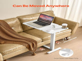Overbed Table, Mobile Bed Side Table with Flip Desktop and 4 Hidden Wheels, Height & Angle V952-CSZGXDZZCSFZ3O0N9001V0