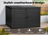 Gardeon Outdoor Storage Box 1170L Container Lockable Cabinet Tool Organizer Shed Black OSB-1170L-ABK