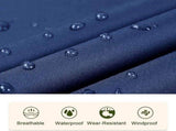 Unisex Cycling Rain Poncho, Waterproof Hooded Raincoat for Men Women with Zipper and Snaps, Blue V1237-ZY-917-201
