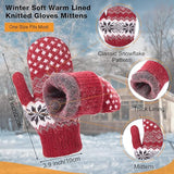 Pack of 3 pairs - Warm gloves for women - Extra thick - Knitted imitation - Suitable for cold V1188-ZXY-117-0025