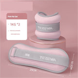 Pink Adjustable Weighted Leg & Wrist Sandbag Set 1kg Each for Fitness, Running, and Dance Training V888-ELOSUNG21061