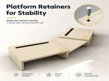 CARLA HOME Dual Monitor Stand Riser, Adjustable Length and Angle, Beige LSB-36579