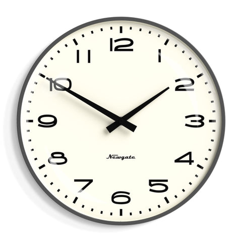 Newgate Radio City Wall Clock Black Arabic Dial - Matte Blizzard Grey V398-NM-RADC254BGY