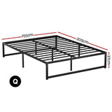 Artiss Bed Frame Queen Size Metal Bed Frame TINO MBED-C-TINO-Q-BK