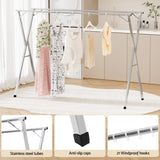 Artiss Clothes Rack Adjustable Foldable Steel HANGER-B-06-FLD-SI