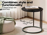 Artiss C Shaped End Table Set of 2 Coffee Table Side Table Round Black FURNI-G-IND-COF-01-BKX2
