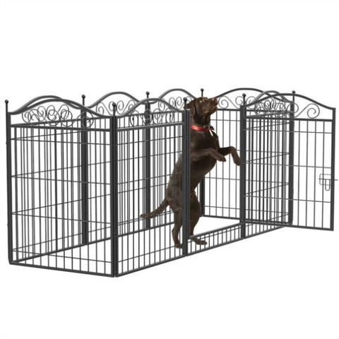 8 Panel Pet Playpen Gate Extension w/ Lockable Door V178-66944