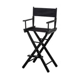Sarantino Black Tall Directors Chair Beech Wood Frame with Canvas Seat WDC-JOY-BK