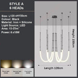 BAMDECOR Minimalistic Retro LED Minimalism Designer Lustre Hanging Lamps Slender-Shape LED Pendant V255-BAM-SLENDER-6L