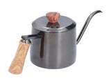 600ml Stainless Steel Manual Coffee Pot Long Narrow Spout Pour Over Kettle with Wooden HandleGray V1294-YM0710-3118210281011