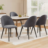 Artiss Dining Chairs Set of 4 Velvet Solid Curved Dark Grey MO-DIN-02-VEL-BKX4