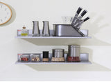 8.6" x 24" Stainless Steel Shelf, Wall Mounted Floating Shelving with Backsplash, 44 lbs Load V952-BGSCTTLL86242HBE0V0