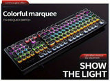 Black Magenta RGB mechanical keyboard, colourful keyboard, marquee light keyboard, gaming keyboard V1347-888-MAG-63685
