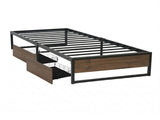 Artiss Bed Frame Metal Frame Single Bed Base 2 Drawers OSLO MBED-C-OSLO-S-DRAW