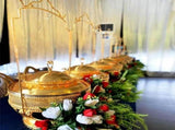 Gold Chafing Dish Buffet Set, Luxury Buffet r Hanging Lid Dining Stove Set with Lid V957-RLX39671022K