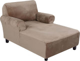 Velvet Chaise Lounge Cover - High Stretch Slipcovers for Living Room, Luxury Velvet Dog Covers, V1258-DP02-F-648