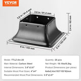 101.6x101.6mm Post Base 20Pcs, Internal 91x91mm Heavy Duty Powder-Coated Steel Post Bracket Fit for V952-TTLZDZTG44YCLG0RVV0
