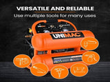 UNIMAC 20L Twin Tank Air Compressor, 116PSI Portable Silent Oil-Free Electric, for Airtools Tyre V219-TOLACMUM2C0FA