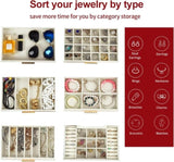 CARLA HOME 6-Layer Large Jewelry Organizer Box for Women with Mirror, Drawers, Hooks & Dividers for V178-36229