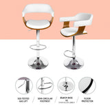 Artiss Bar Stools X3 Kitchen Counter Chair Gas Lift Swivel PU Selina White BA-TW-8006A-WHX3