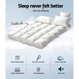 Giselle Bedding 5cm Bamboo Pillowtop Mattress Topper 1000GSM Mattress Pad for Back Pain Relief TOPPER-BAM-D