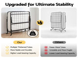ARTISS Folding Bed with Mattress, Portable Rollaway 150kg Capacity 190CM FOLD-E-97-MAT-BKWH