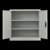 Two-Door Metal Short Cabinet Shelf Storage for Home Office Gym V63-844381