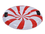 Round Winter Snow Tube Adult PVC Inflatable Skiing Ring with 2 Handles for Outdoor Snowboarding Red V1294-YM0523-3111210415211