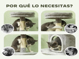 CARLA HOME Large Cat Tree Tower for Indoor Cats with Plush Perch, Cat Condo, Natural Sisal LSB-36394