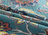100% Cotton Teal Floralia Garden Coverlet Bedspread Set V745-MMPAC060963Q13U
