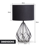 Sarantino Metal Wire Table Lamp in Black Finish With Black Drum Shade LMP-MLM-747