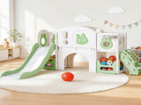 Keezi Kids Slide Swing Set Ball Hoop Rings Football Outdoor Toys Green KPS-SLIDE-INSECT-GN