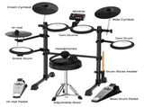 Karrera TDX-16 Electronic Drum Kit with LCD, Toms, Snares Quiet Mesh Pads & Pedals, Adjustable ELE-DRM-5PC