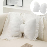 Bow Pillow for Couch, Bow Pillow Throw Pillow, Ruffle Lace Bow Decorative, Cute Bow Shaped V1370-AZ4-12171