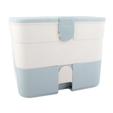 Cosmetic Storage Box 2 Layers Drawer Large Capacity Portable Makeup Storage Box with Handle for Nail V1294-YM0626-3117220310312