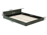 Artiss King Bed Frame Chenille Heavy Duty Platform Base Green 300kg Support No Box Spring Needed BFRAME-I-OASIS-K-GN-AB