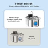 3.2L Large Capacity Stainless Steel Pet Water Fountain 4200mAh Rechargeable Battery Automatic V1265-CWHL-04
