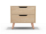 Artiss Bedside Table 2 Drawers Nightstand - BODEN Pine FURNI-L-SCAN-BS01-WD