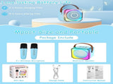 Children's karaoke machine with 2 microphones, portable karaoke machine with LED lights and voice V1188-MS-313-0385