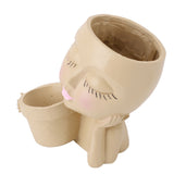 Face Planter Resin Fade Proof Unique Face Succulent Pot with Drainage Hole for Garden Decoration V1294-YM0901-3111240177111