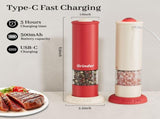 High-Performance USB-C Electric Pepper & Salt Grinder Set Adjustable Coarseness, One-Touch V1107-CS-DDHJYMQ