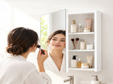 Levede Bathroom Mirror Cabinet Wall Mounted 45cm Adjustable Shelves White BATH1034-AU