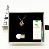 Gift Box - Heart Lock Rose Gold Aroma Necklace Purify Oil Blend V760-GBAJ - 37
