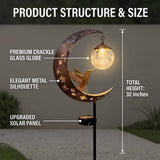 Hummingbird Moon Solar Garden Stake Light, Solar Garden Lights Outdoor Decorative, Waterproof V1366-AZ2-W-15295