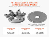 6-Jaw Lathe Chuck, 6 Inch , Self-Centering Chuck with D1-4 Cam Lock Backing Plate, 0.12-5.71 V952-JGKPDBB6GKZ6AF42HV0